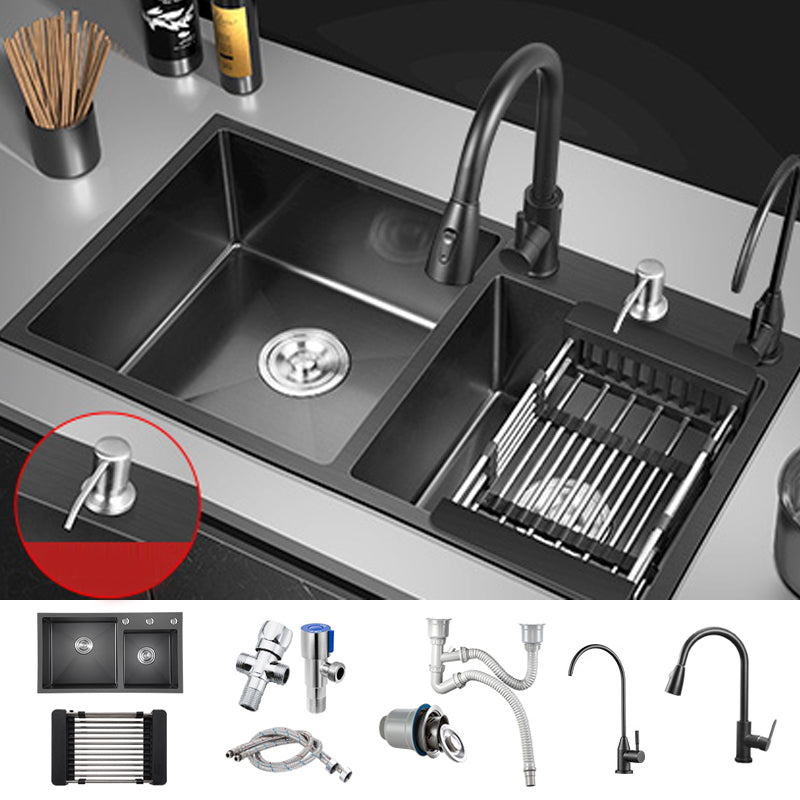 Modern Style Kitchen Sink Drop-In Corrosion Resistant Kitchen Double Sink