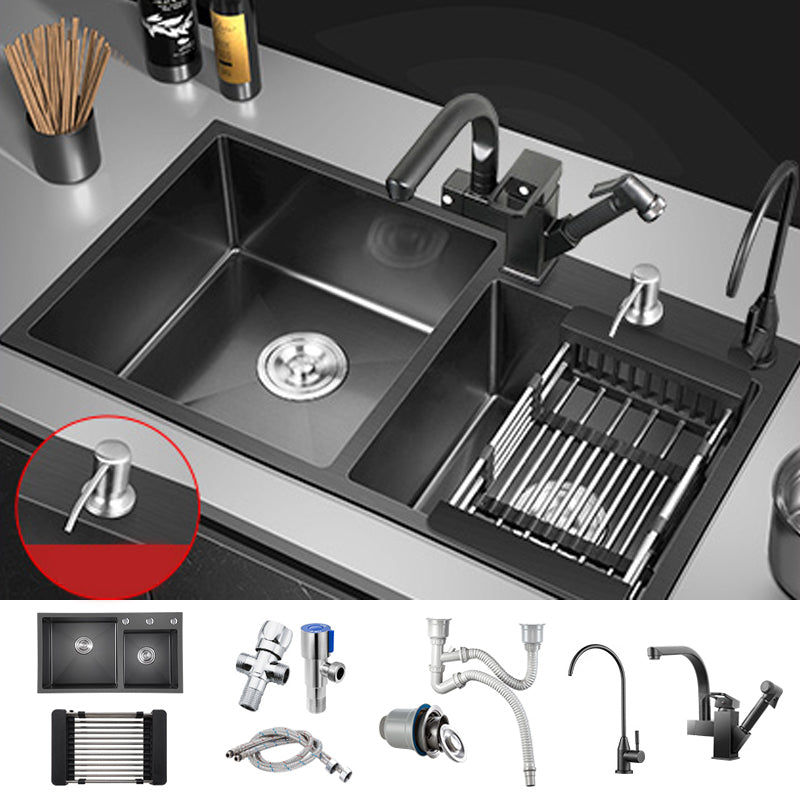 Modern Style Kitchen Sink Drop-In Corrosion Resistant Kitchen Double Sink