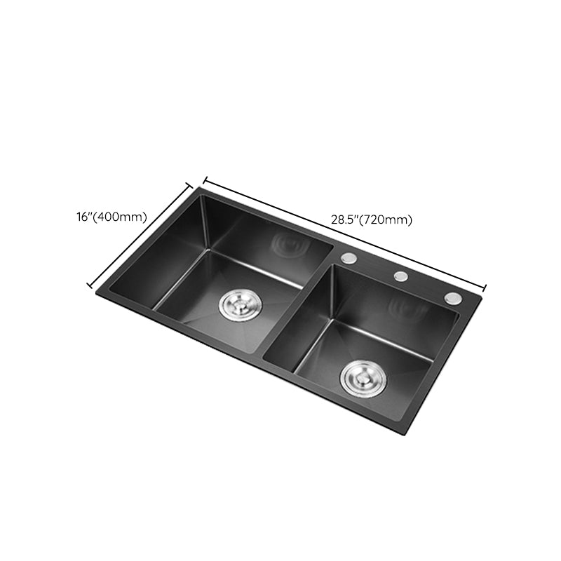 Modern Style Kitchen Sink Drop-In Corrosion Resistant Kitchen Double Sink