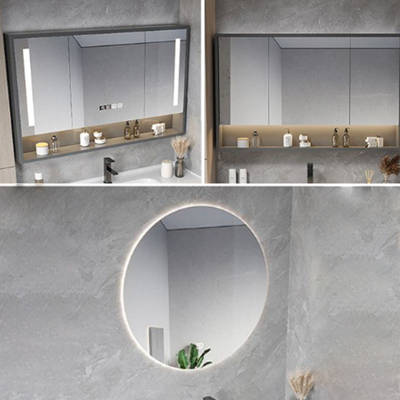 Modern Gray Vanity Sink Mirror Cabinet Wall-Mounted Bathroom Vanity Cabinet with Drawers