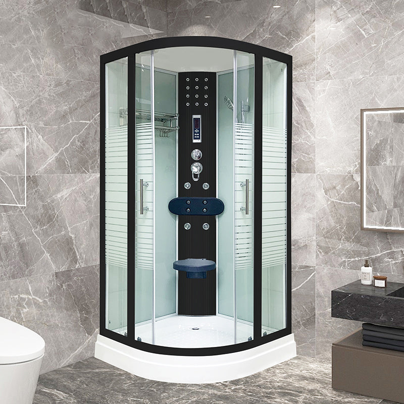 Framed Black Shower Enclosure Clear Easy Clean Glass Rounded Shower Enclosure