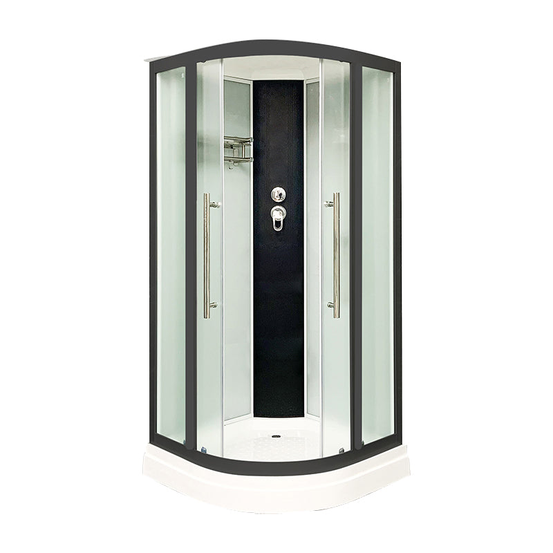 Framed Black Shower Enclosure Clear Easy Clean Glass Rounded Shower Enclosure