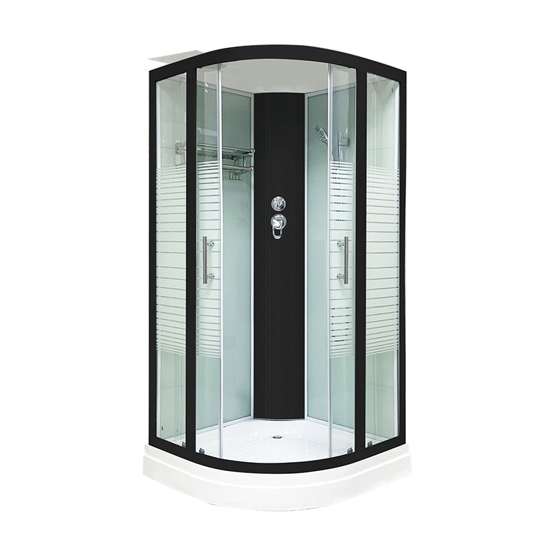 Framed Black Shower Enclosure Clear Easy Clean Glass Rounded Shower Enclosure