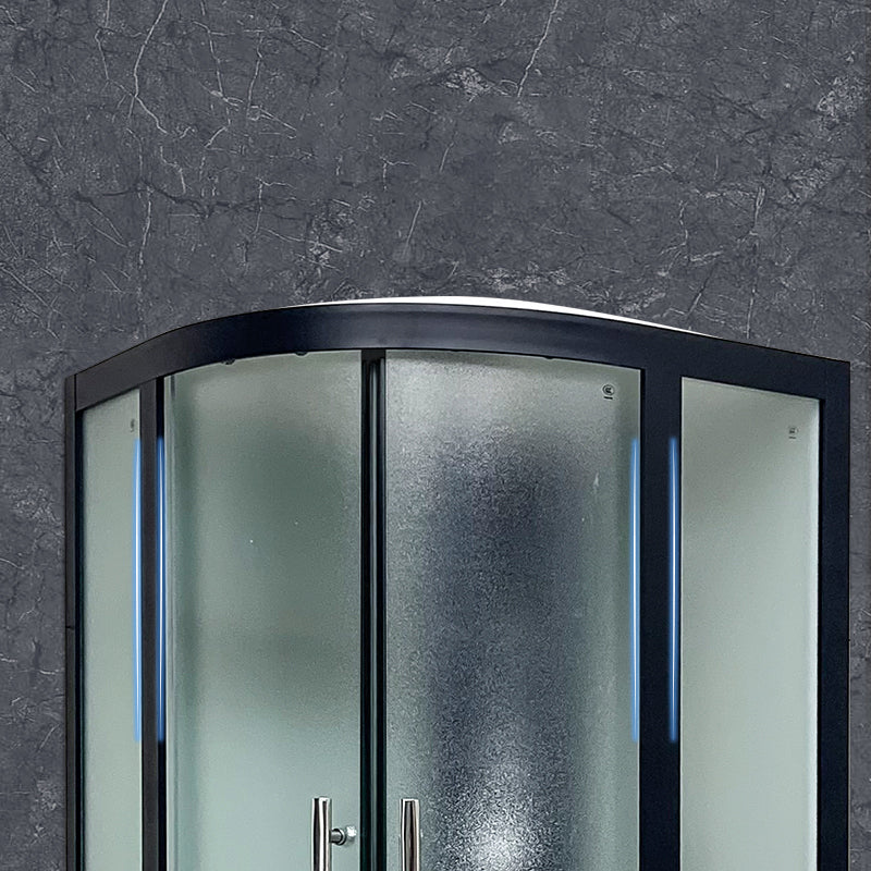 Framed Black Shower Enclosure Clear Easy Clean Glass Rounded Shower Enclosure