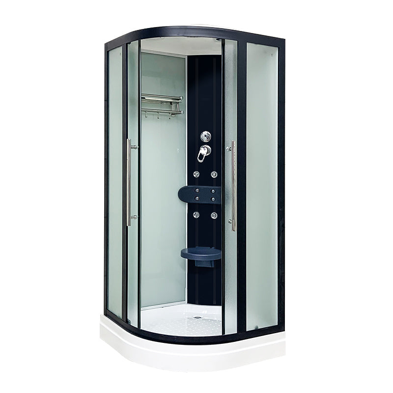 Framed Black Shower Enclosure Clear Easy Clean Glass Rounded Shower Enclosure