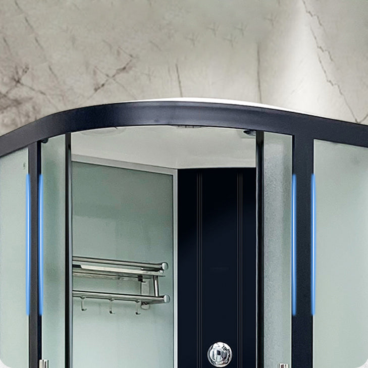 Framed Black Shower Enclosure Clear Easy Clean Glass Rounded Shower Enclosure