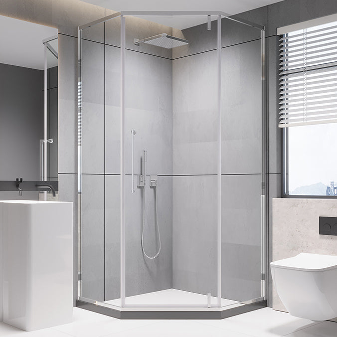 Contemporary Shower Stall Clear Neo-Angle Semi-Frameless Shower Stall