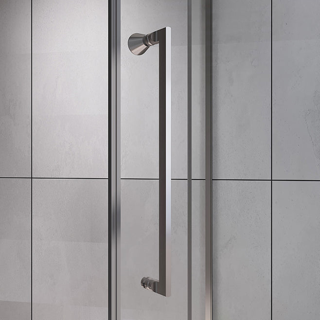 Contemporary Shower Stall Clear Neo-Angle Semi-Frameless Shower Stall