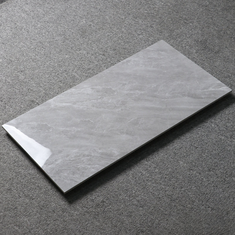 Gray Singular Tile Marble Appearance Straight Edge Rectangular Floor Tile