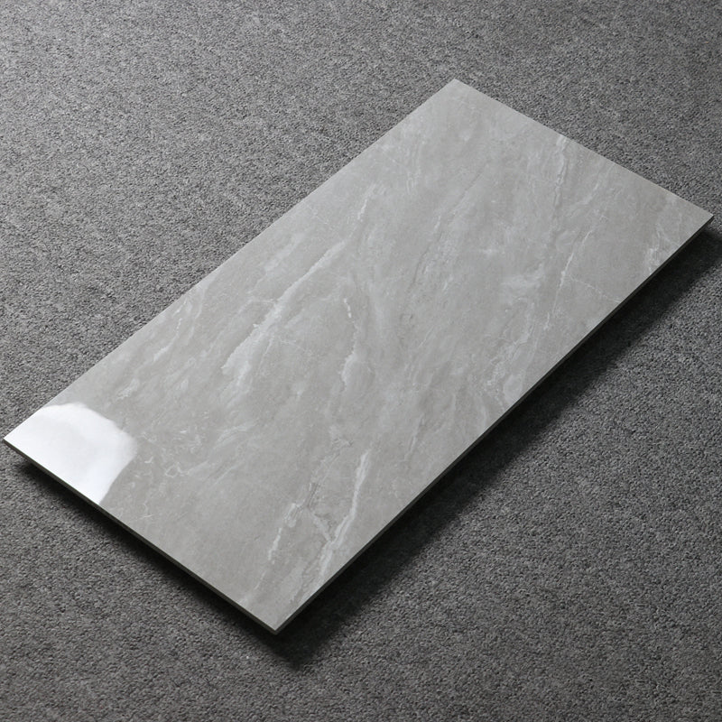 Gray Singular Tile Marble Appearance Straight Edge Rectangular Floor Tile