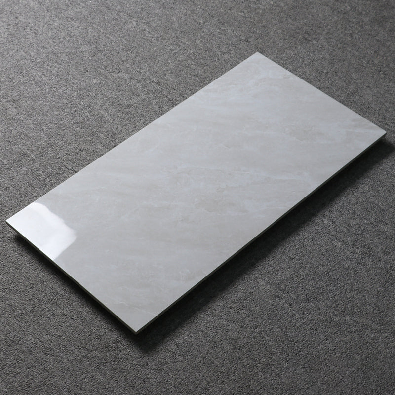 Gray Singular Tile Marble Appearance Straight Edge Rectangular Floor Tile