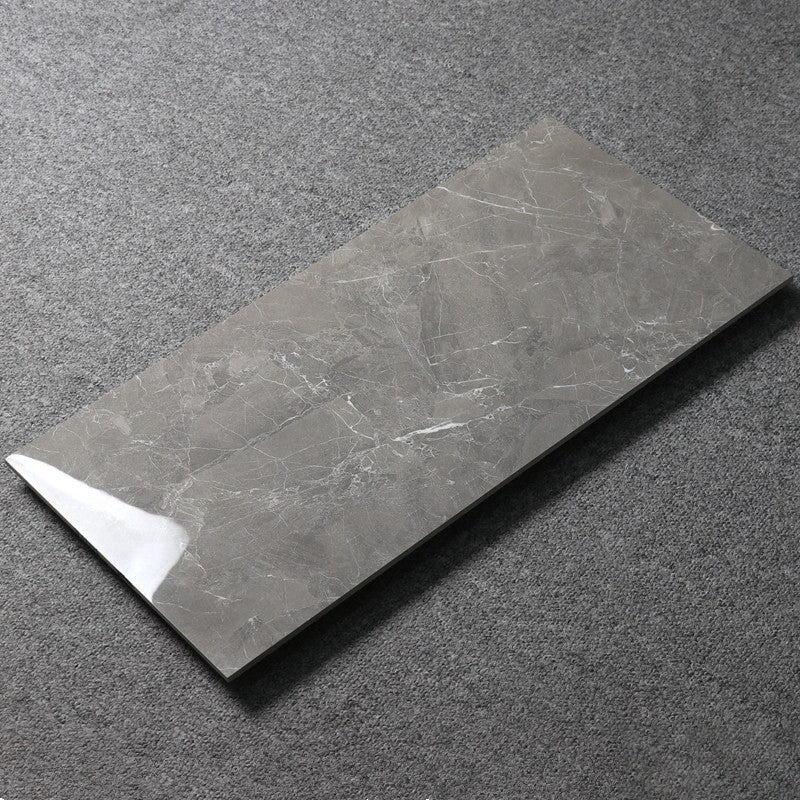 Gray Singular Tile Marble Appearance Straight Edge Rectangular Floor Tile