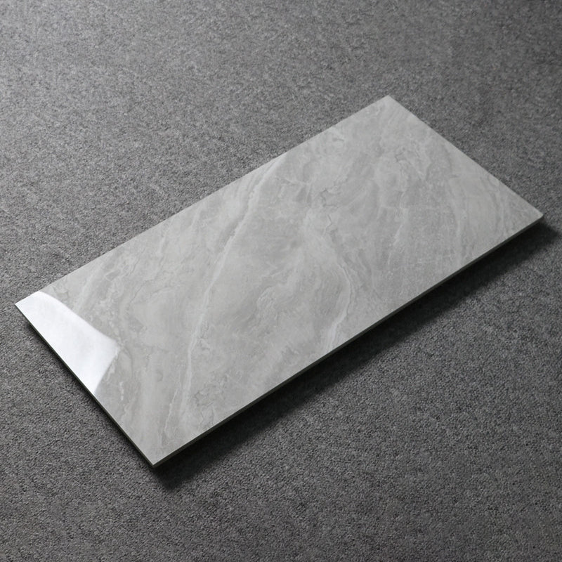 Gray Singular Tile Marble Appearance Straight Edge Rectangular Floor Tile