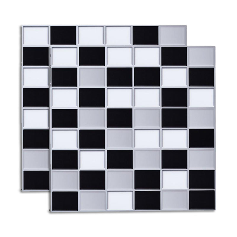 Peel & Stick Mosaic Tile Square Plastic Waterproof Peel and Stick Tiles for Kitchen