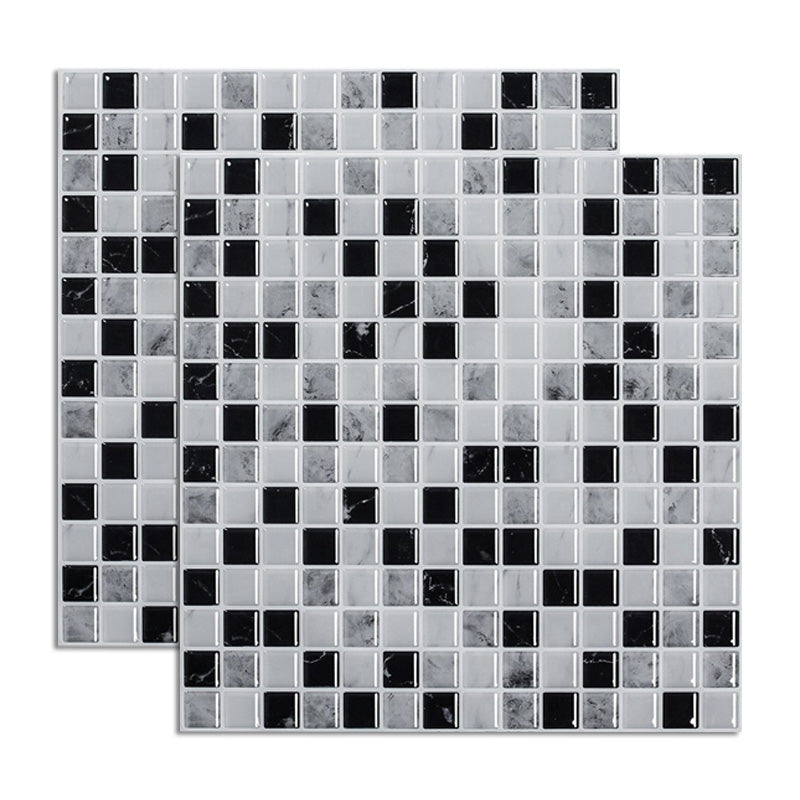 Peel & Stick Mosaic Tile Square Plastic Waterproof Peel and Stick Tiles for Kitchen