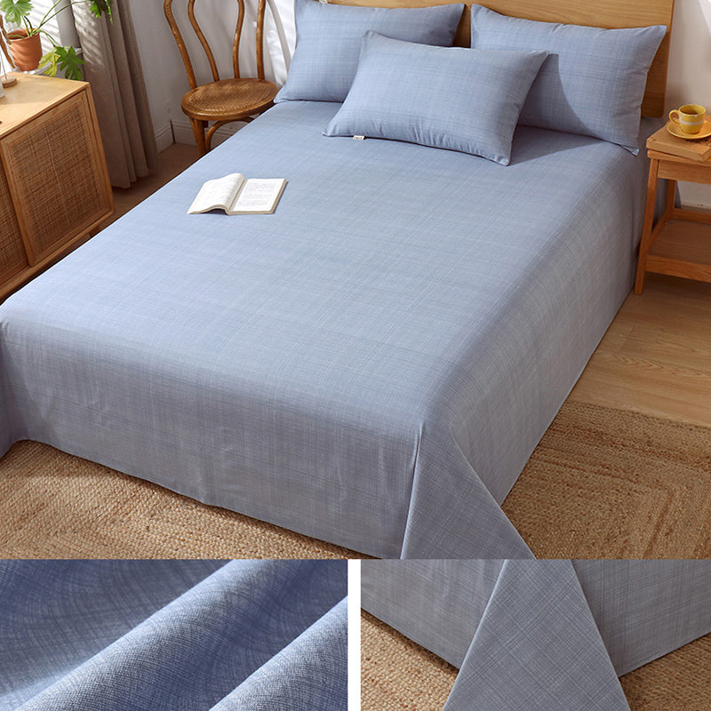 Cotton Bed Sheet 3-Piece Solid Color Fade Resistant Sheet Set