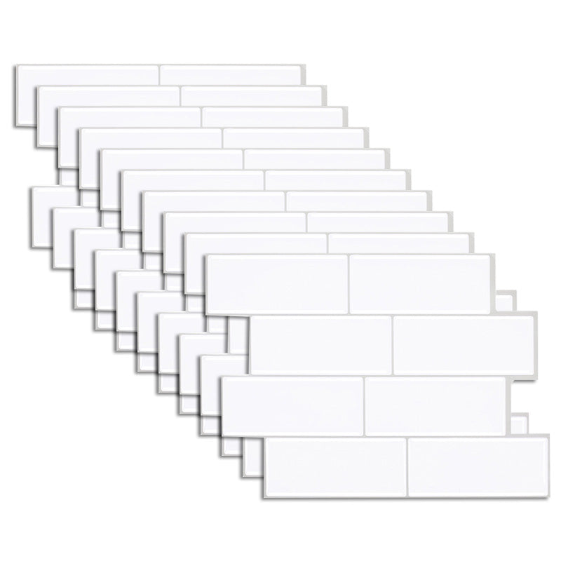 Peel and Stick Tile Rectangle PVC Waterproof Peel & Stick Subway Tile 10-Pack