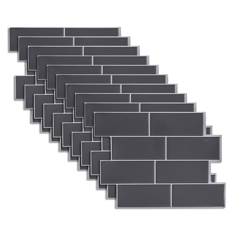 Peel and Stick Tile Rectangle PVC Waterproof Peel & Stick Subway Tile 10-Pack