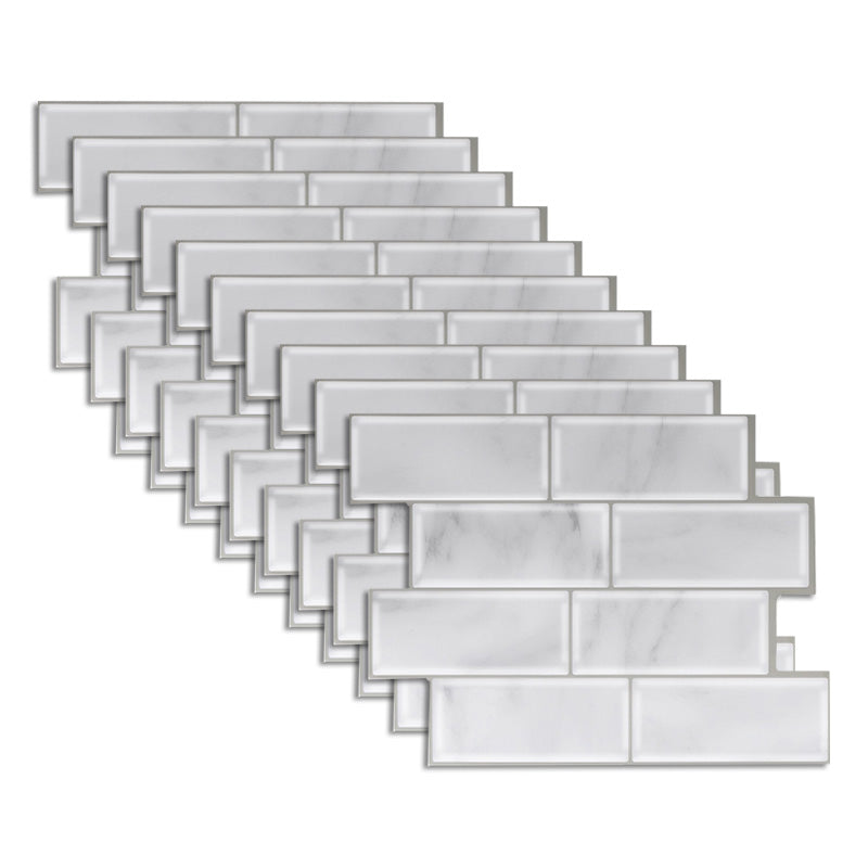 Peel and Stick Tile Rectangle PVC Waterproof Peel & Stick Subway Tile 10-Pack