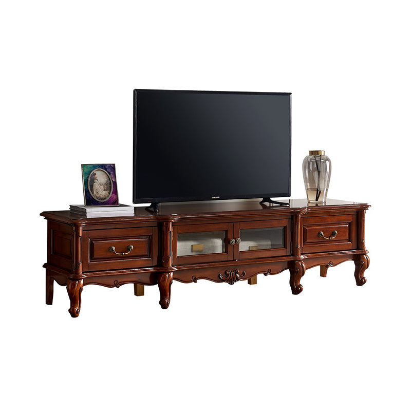 Traditional TV Media Stand Wooden TV Stand Console with 2 Drawers