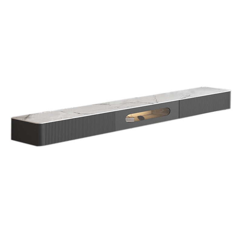 Contemporary Media Console Floating Stone Stand Console with Drawers for Living Room