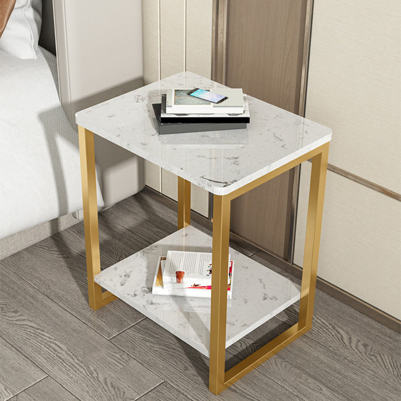 Stone Bed Nightstand Glam Accent Table Nightstand for Bedroom