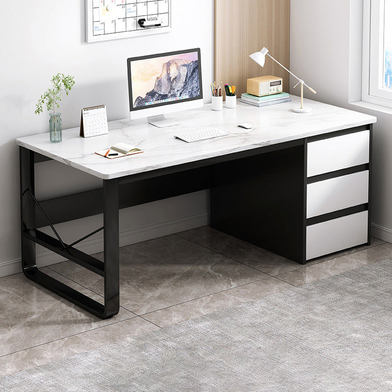 Modern Rectangular Writing Desk 29.5"H Home Office Desk with Drawers