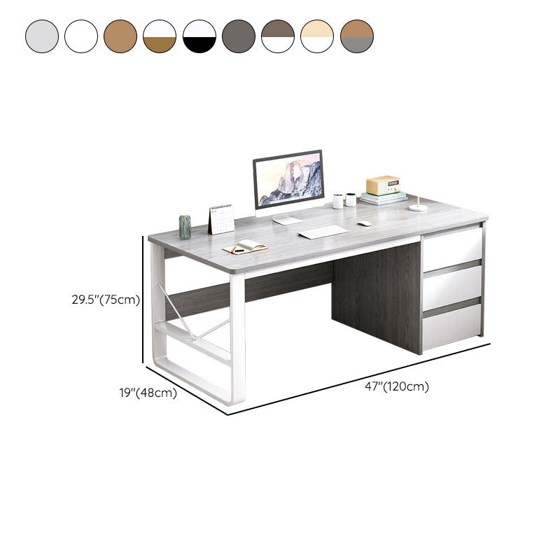 Modern Rectangular Writing Desk 29.5"H Home Office Desk with Drawers