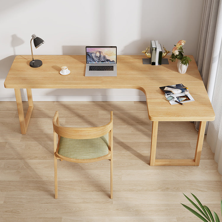 Modern Solid Wood Writing Desk Sled Base Natural Office Desk