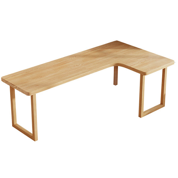 Modern Solid Wood Writing Desk Sled Base Natural Office Desk