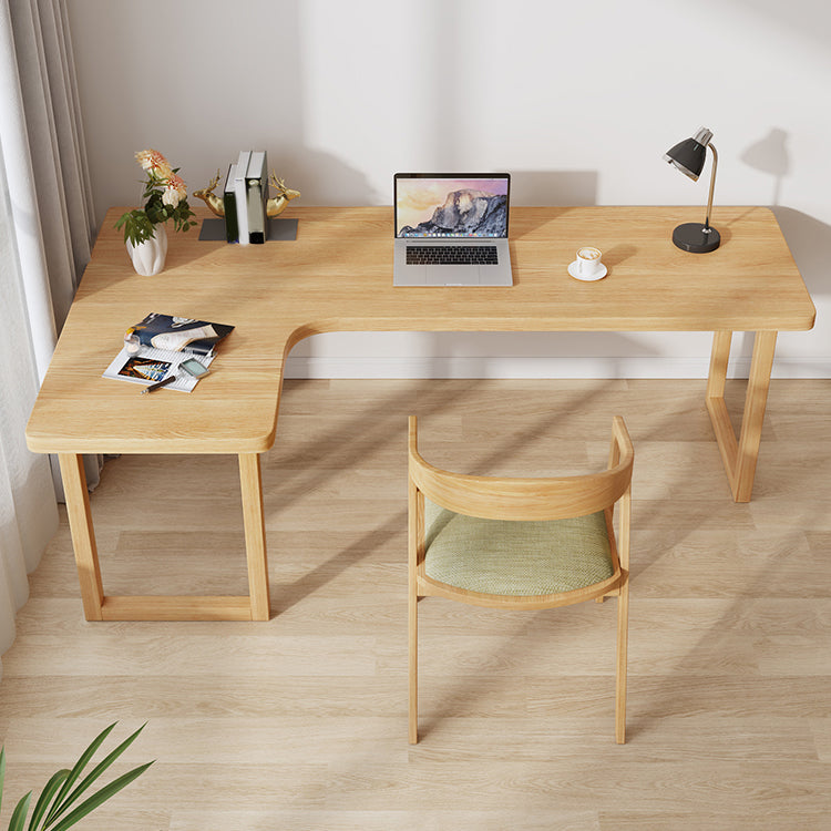 Modern Solid Wood Writing Desk Sled Base Natural Office Desk