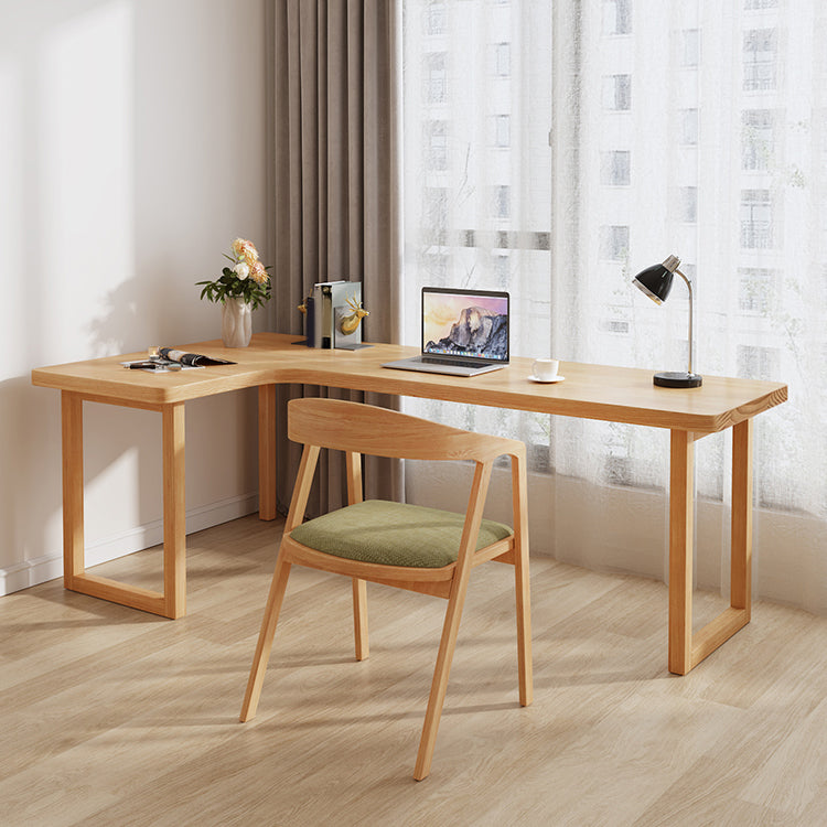 Modern Solid Wood Writing Desk Sled Base Natural Office Desk