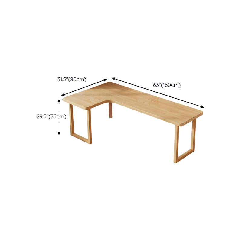 Modern Solid Wood Writing Desk Sled Base Natural Office Desk