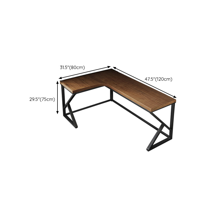 29.25 Inch H Modern Office Desk L-Shape Solid Wood Writing Desk