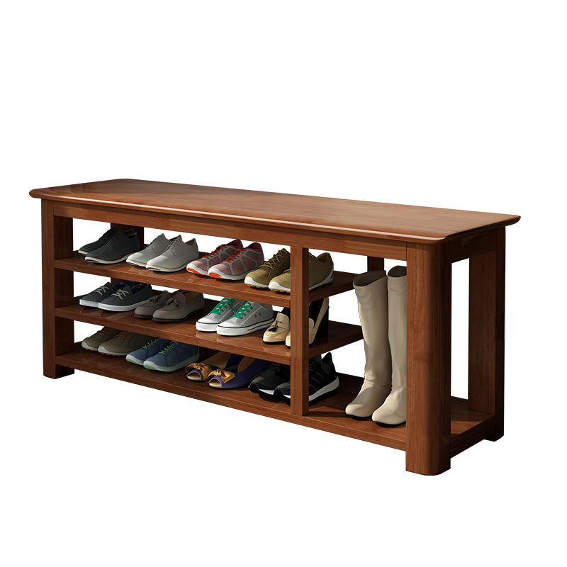 Mid-Century Modern Seating Bench Rectangle Shoe Storage Entryway Bench