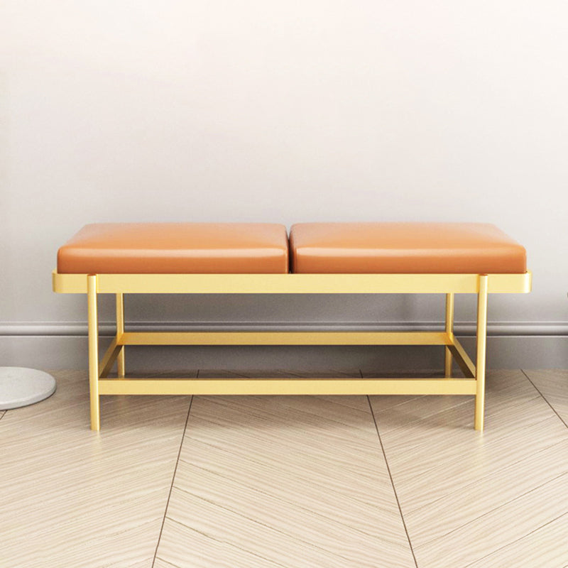 Mid-Century Modern Rectangle Bench Bedroom Seating Bench with Metal Legs