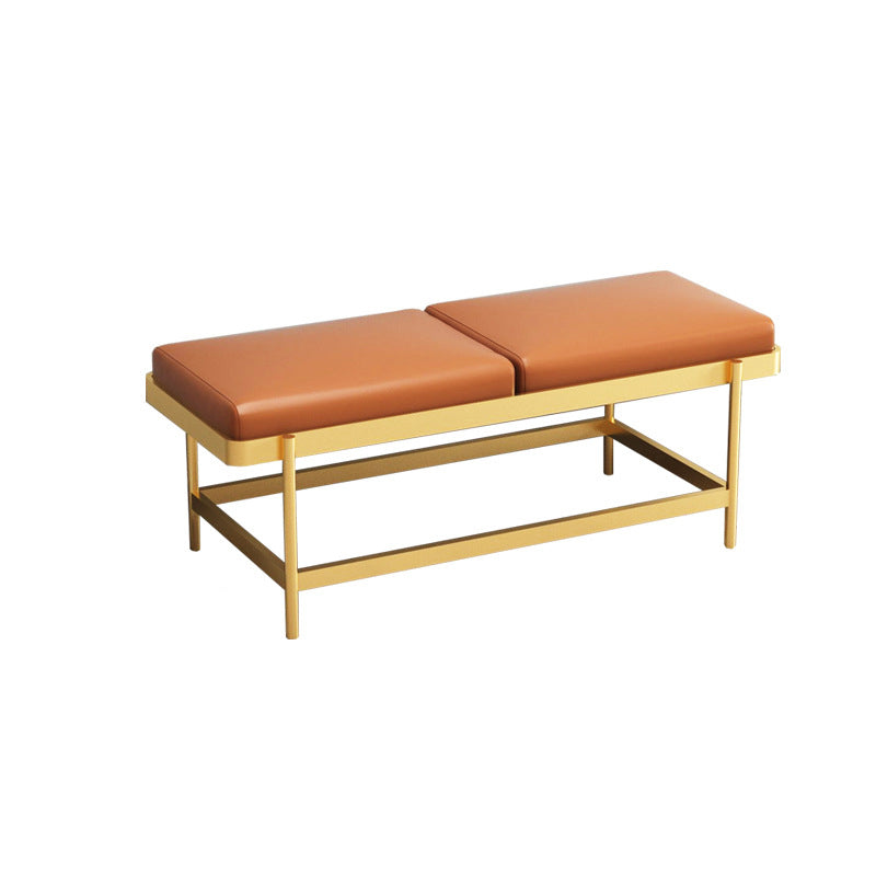 Mid-Century Modern Rectangle Bench Bedroom Seating Bench with Metal Legs