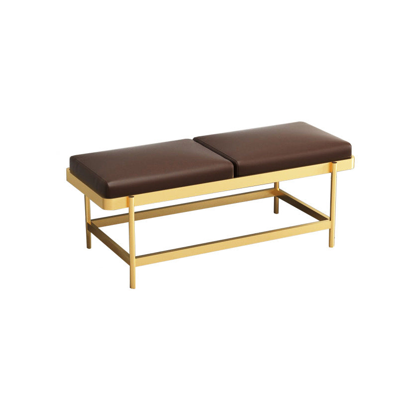 Mid-Century Modern Rectangle Bench Bedroom Seating Bench with Metal Legs