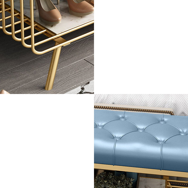 Glam 14" W Seating Bench Cushioned Solid Color Entryway and Bedroom Bench