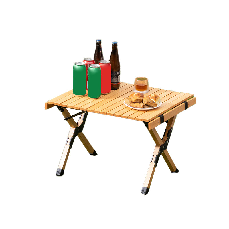 Contemporary Camping Table Rectangle Solid Wood Folding Table