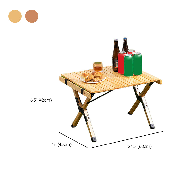 Contemporary Camping Table Rectangle Solid Wood Folding Table