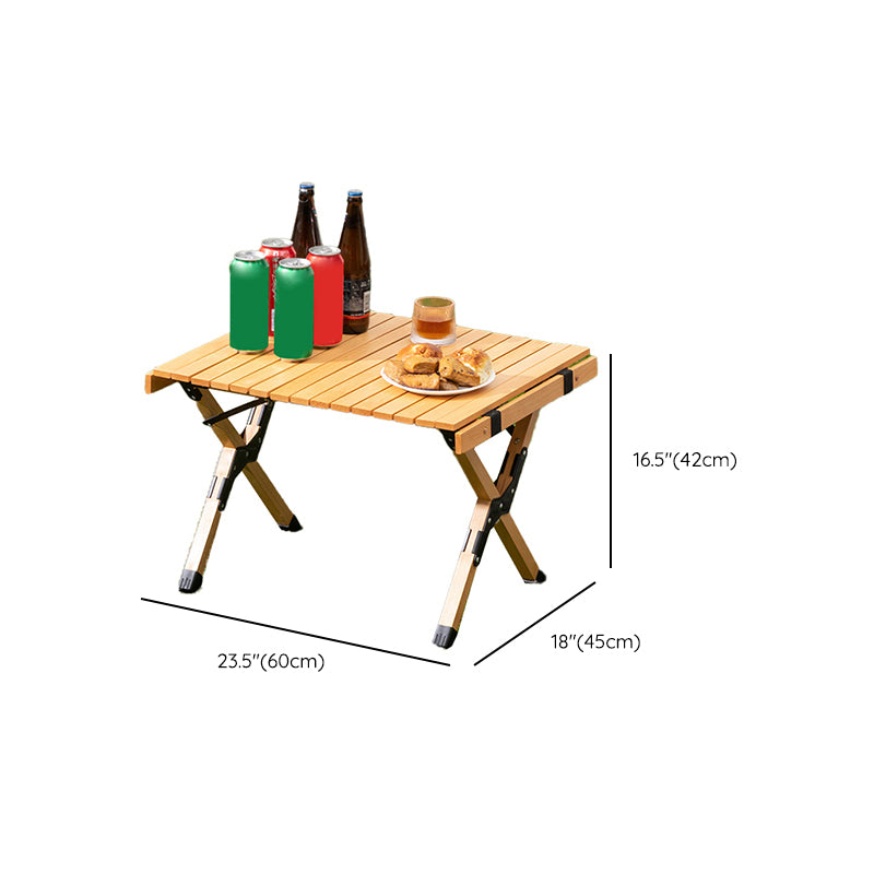 Contemporary Camping Table Rectangle Solid Wood Folding Table