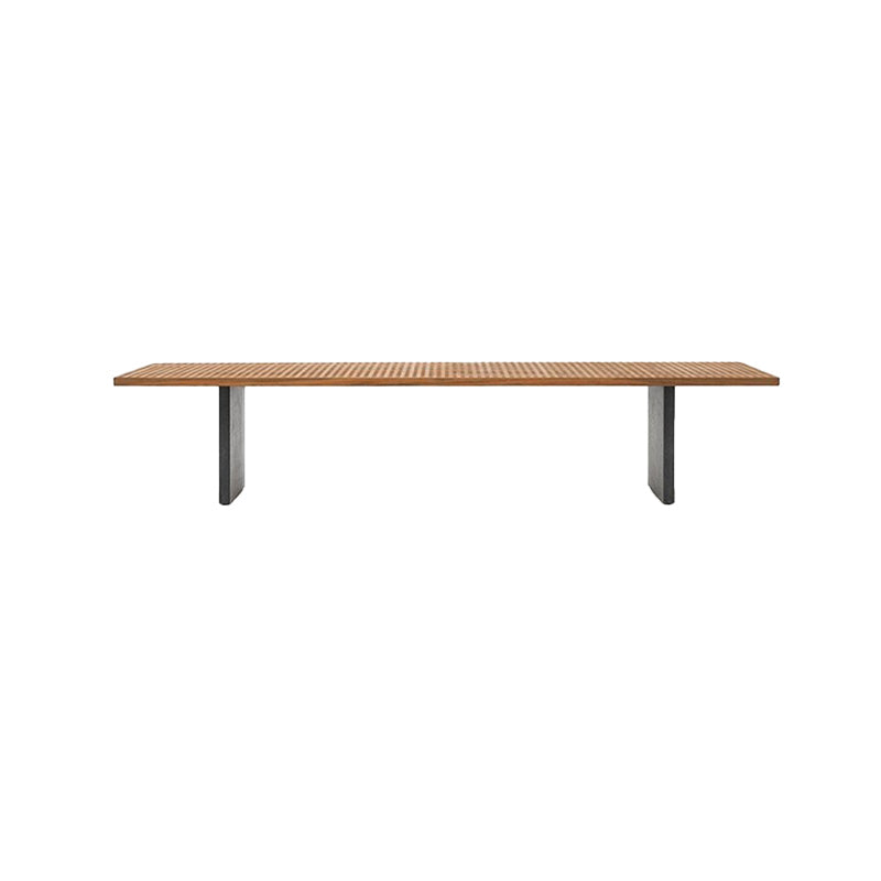 Brown Solid Wood Dining Table Contemporary Rectangle Teak Table