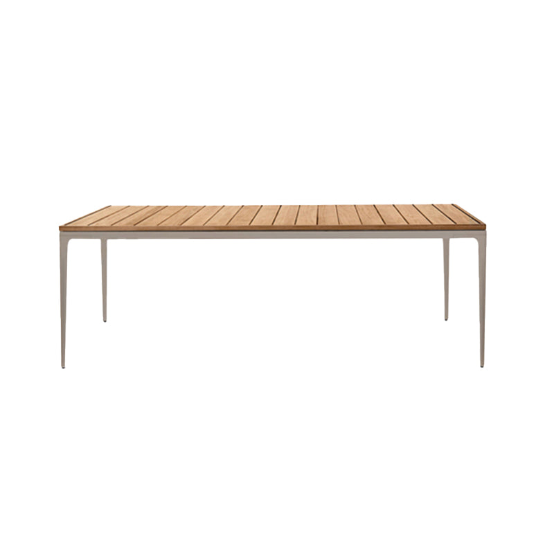 Stone/Wood Dining Table Contemporary Rectangle Table with Metal Frame