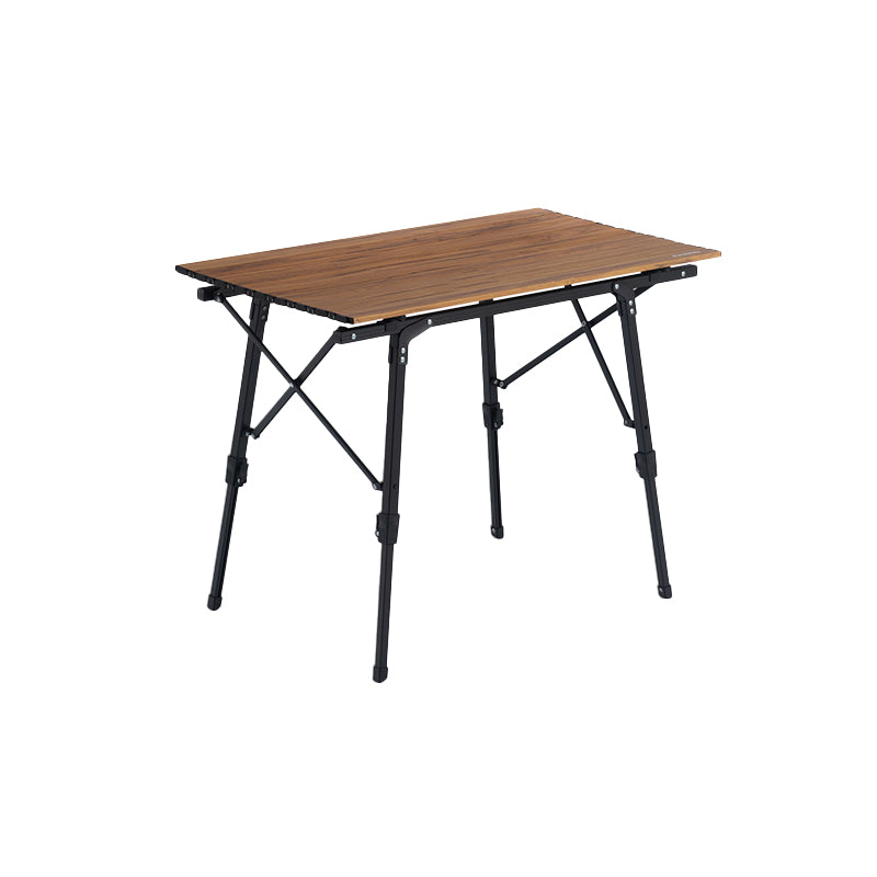 Wood Camping Table Industrial Rectangle Lift Table with Metal Frame