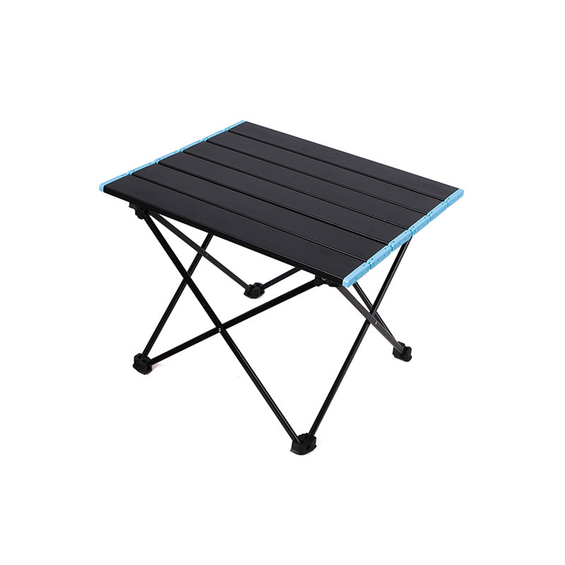 Metal Camping Table Contemporary Black Rectangle Foldable Table