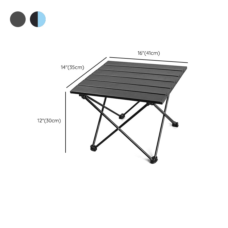 Metal Camping Table Contemporary Black Rectangle Foldable Table