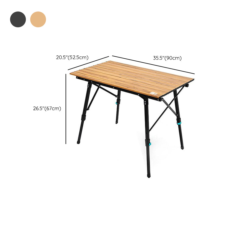 Metal Foldable Camping Table Brown/Black Contemporary Lift Table