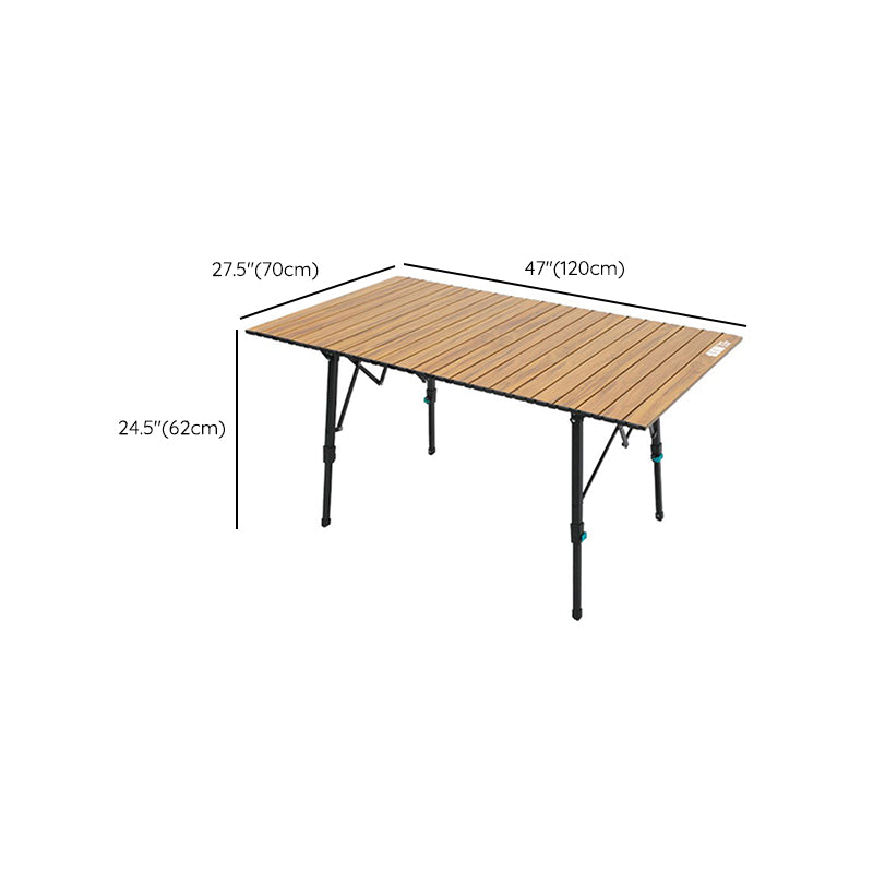 Metal Foldable Camping Table Brown/Black Contemporary Lift Table