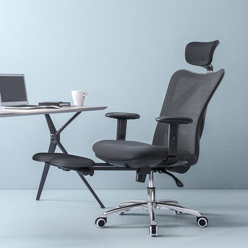 Modern Desk Chair Adjustable Seat Height Black Office Chair with Wheels